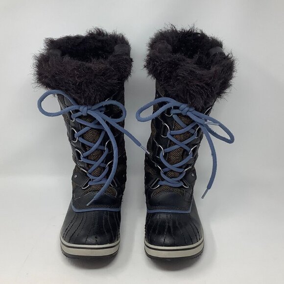 Sorel women's Tofino Herringbone tall boots 8.5 brown blue laces winter snow - Picture 2 of 9